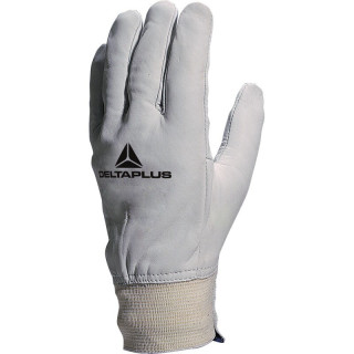 Gants cuir poignet bord cotes longueur 26 cm