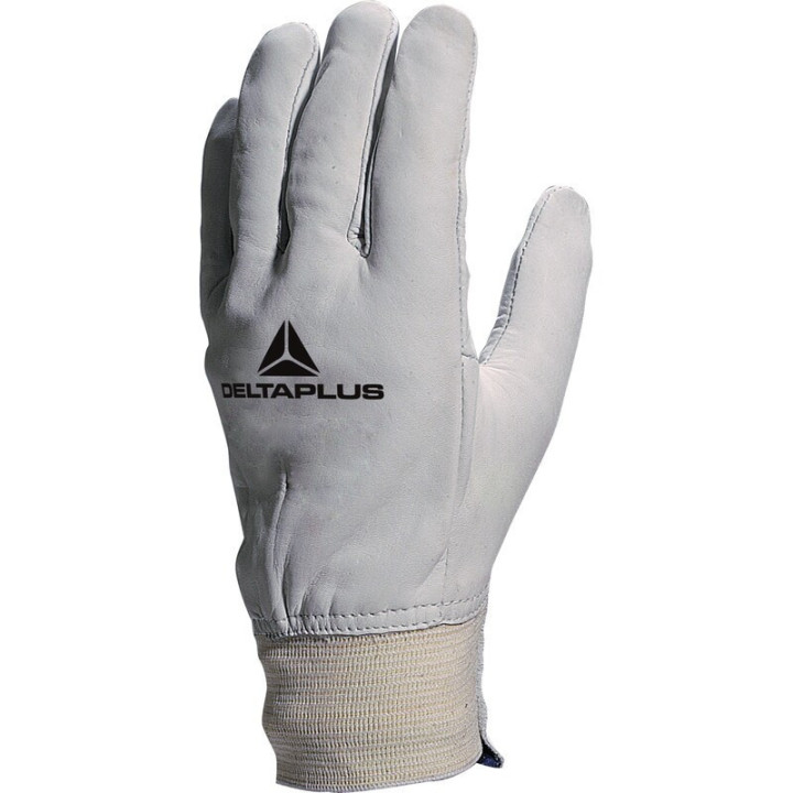 Gants cuir poignet bord cotes longueur 26 cm