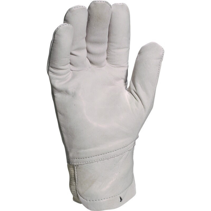 Gants cuir poignet bord cotes longueur 26 cm