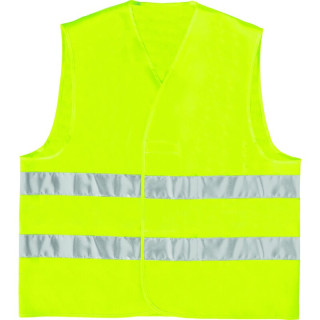 Gilet hv fluo polyester bandes paralleles en471 cl2