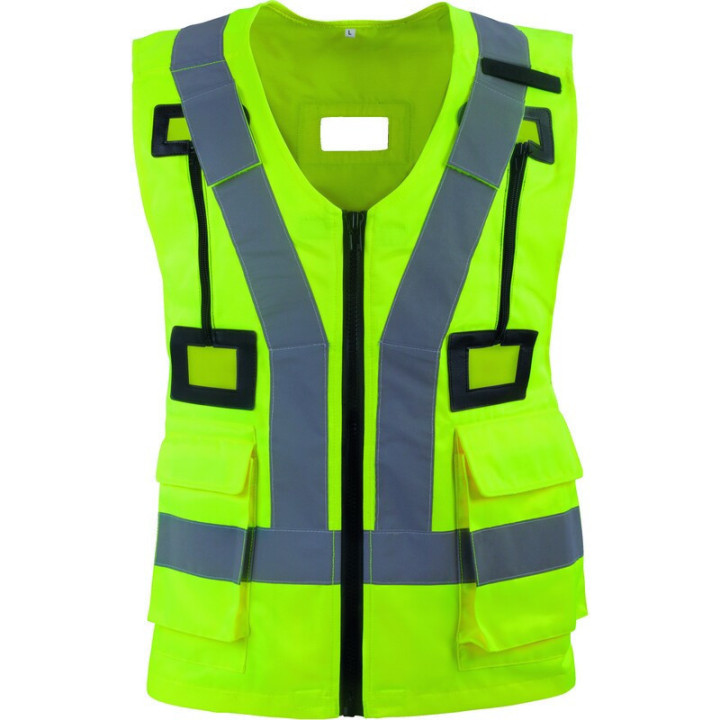 Gilet haute visibilité avec fermeture zippée en polyester/coton