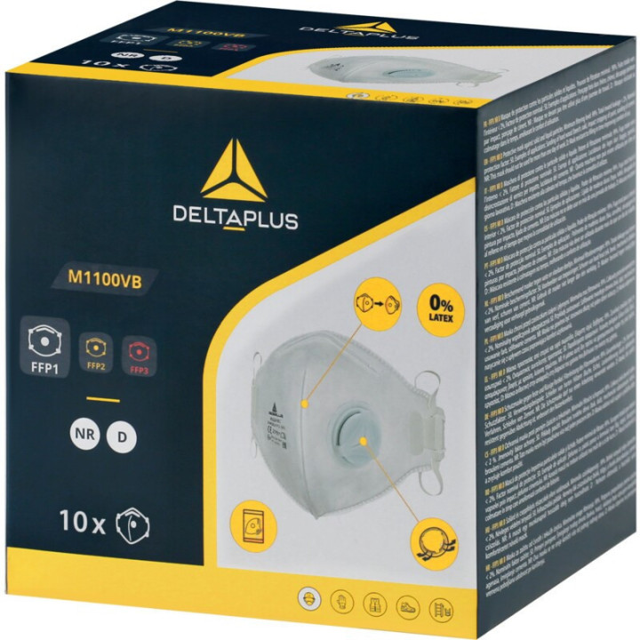 Boite 10 demi-masques pliables FFP1 avec valve