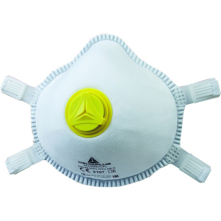 Boite de faciales FFP2 format coque avec valve – dolomite