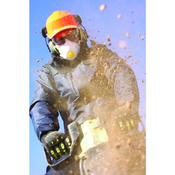 Boite de faciales FFP2 format coque avec valve – dolomite