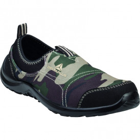 Chaussure de sécurité sans lacets camouflage légère et souple