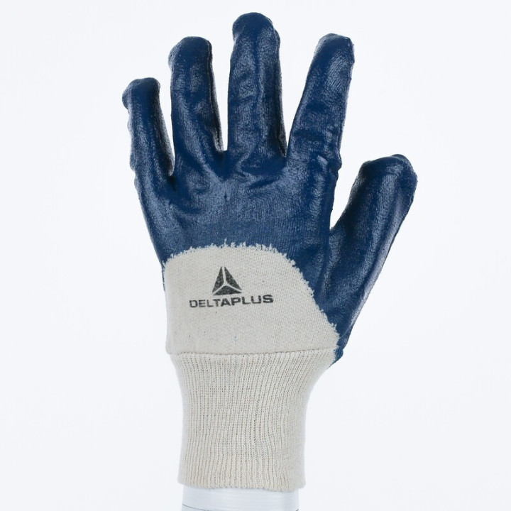 Gant nitrile dos aéré poignet tricot élastique