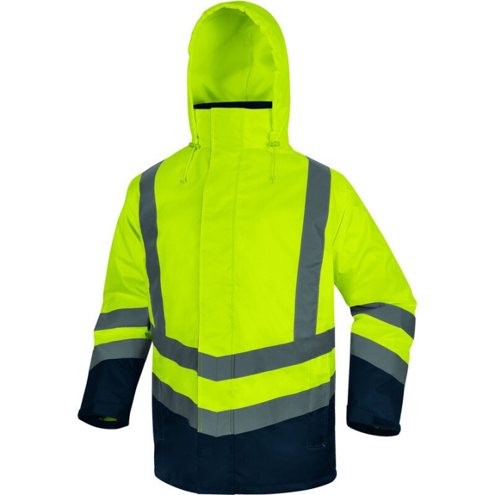 Parka 5 en 1 Haute Visibilité en Polyester Oxford enduit Polyuréthane, Doublure Amovible