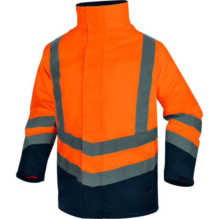 Parka 5 en 1 Haute Visibilité en Polyester Oxford enduit Polyuréthane, Doublure Amovible