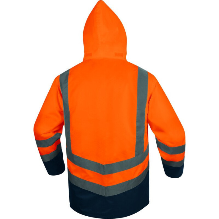Parka 5 en 1 Haute Visibilité en Polyester Oxford enduit Polyuréthane, Doublure Amovible