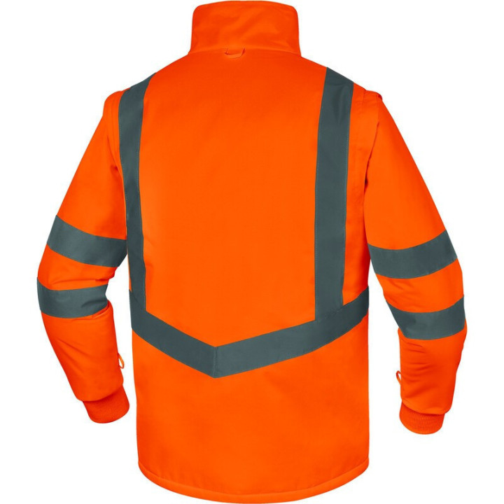 Parka 5 en 1 Haute Visibilité en Polyester Oxford enduit Polyuréthane, Doublure Amovible