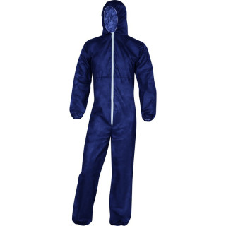Combinaison jetable à capuche polypropylene bleue