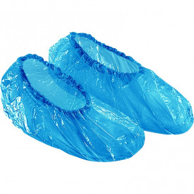 Lot de 50 sur-chaussures jetables visiteurs polyethylène bleu