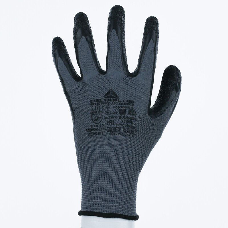 Gant tricot polyester avec paume enduite latex
