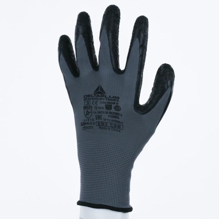 Gant tricot polyester avec paume enduite latex