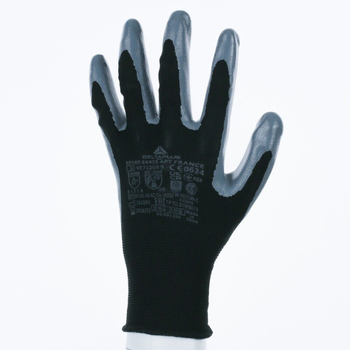 Gant tricot polyester paume nitrile