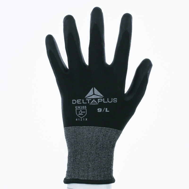 Gant tricot polyester/spandex paume mousse nitrile