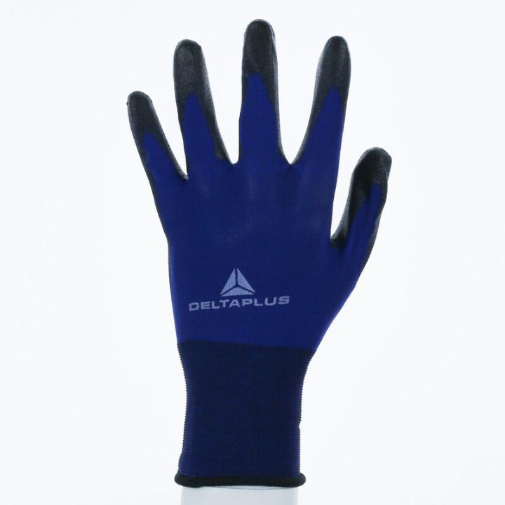 Gant tricot polyamide paume enduite PU idéal pour les travaux de précision