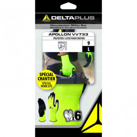 Lot de 6 paires de gants avec une paume antidérapente en latex