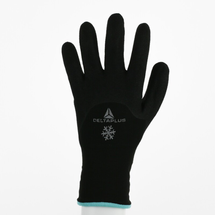 Gant tricot acrylique polyamide paume doigts et mi-dos enduit