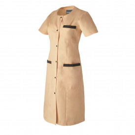 Blouse femme CAROLINE MOLINEL col rond manches courtes avec poches contrastées