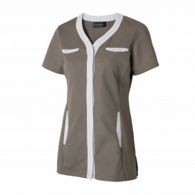 Tunique femme MOLINEL DINA col goutte manches courtes et poches poitrine