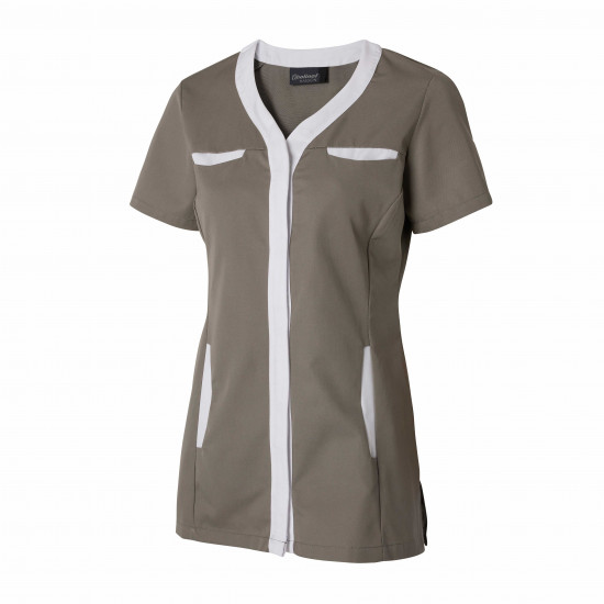 Tunique femme MOLINEL DINA col goutte manches courtes et poches poitrine