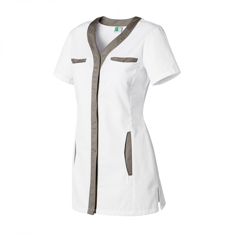 Tunique femme MOLINEL DINA col goutte manches courtes et poches poitrine