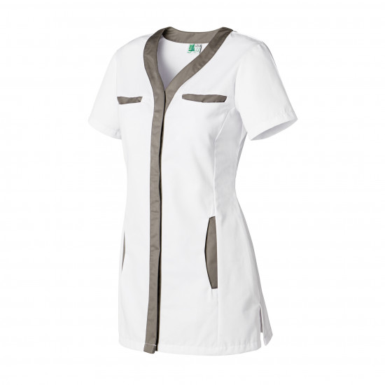 Tunique femme MOLINEL DINA col goutte manches courtes et poches poitrine