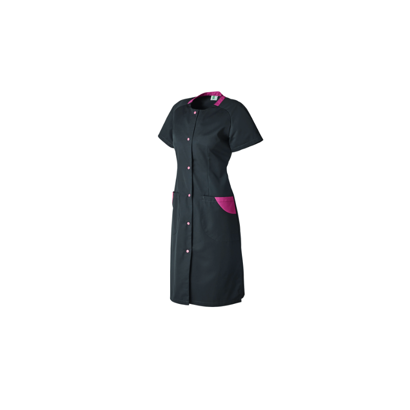 Blouse femme ROXANE MOLINEL bicolore manches courtes et encolure fantaisie