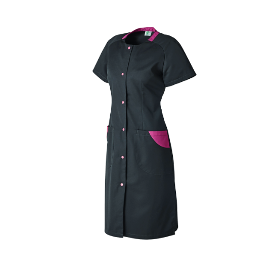 Blouse femme ROXANE MOLINEL bicolore manches courtes et encolure fantaisie