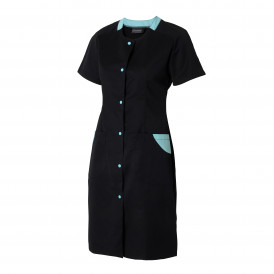 Blouse femme ROXANE MOLINEL bicolore manches courtes et encolure fantaisie