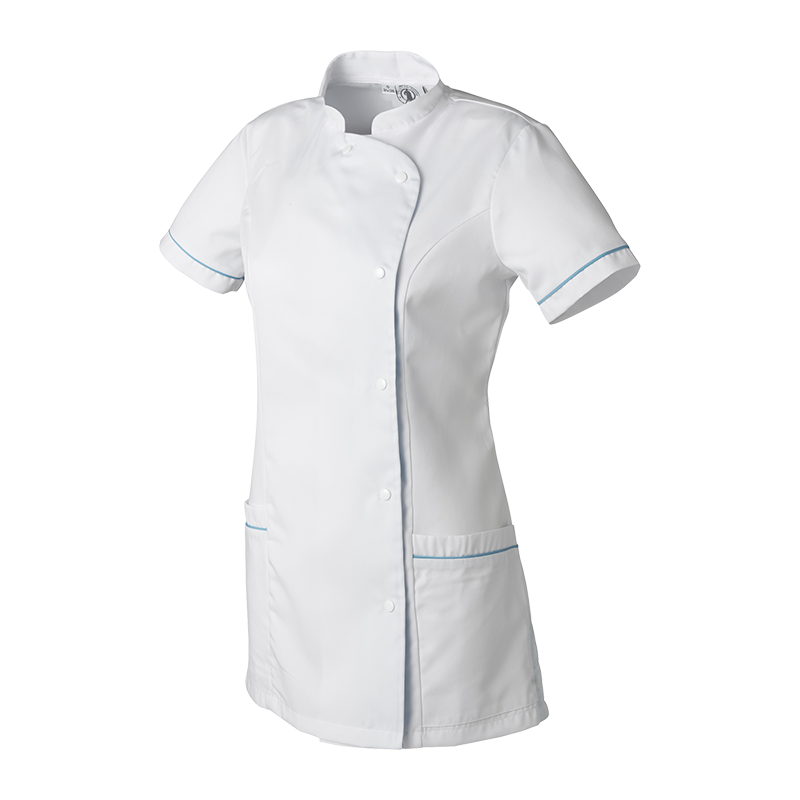 Tunique femme JULIE MOLINEL col officier Tencel® bicolore avec passepoil