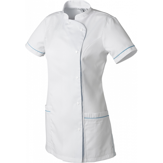 Tunique femme JULIE MOLINEL col officier Tencel® bicolore avec passepoil