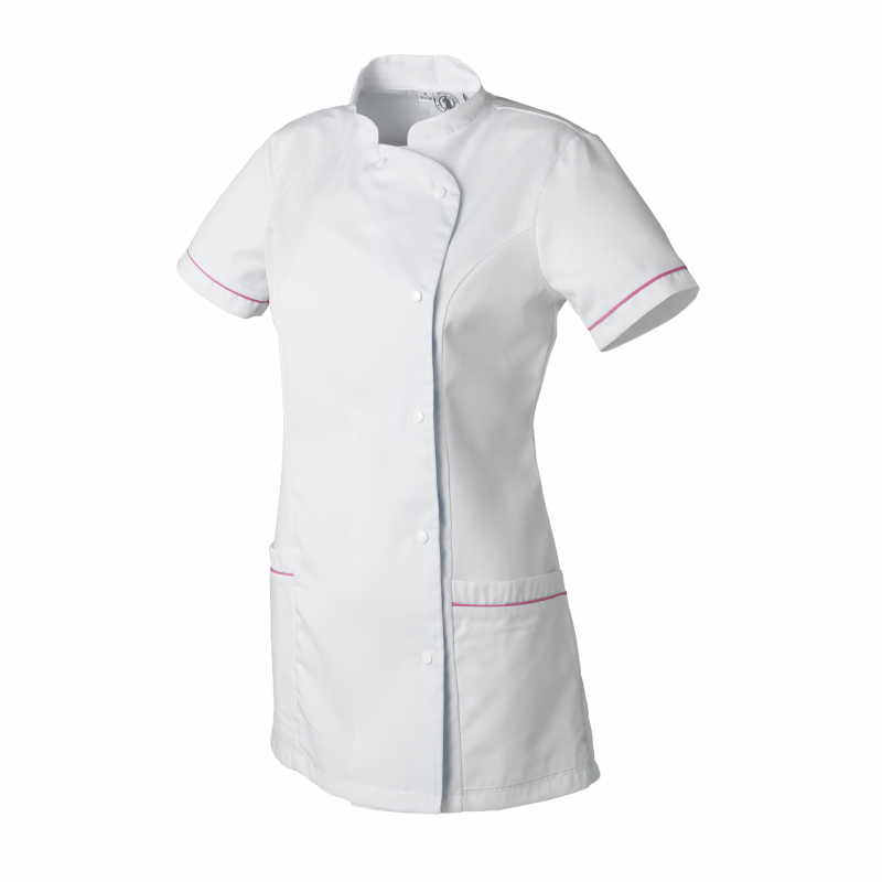 Tunique femme JULIE MOLINEL col officier Tencel® bicolore avec passepoil