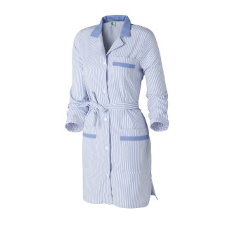Tunique professionnelle femme rayée bleu manches transformables
