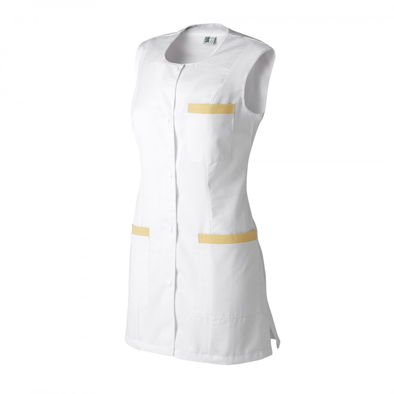 Blouse femme CAROLINE MOLINEL sans manches col rond et poches pratiques