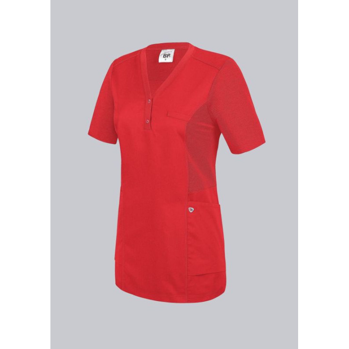 Tunique médicale à enfiler empiècements maille piquée façon polo