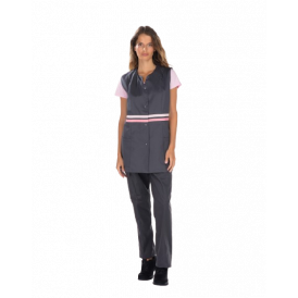 Tunique LOU MC REMI CONFECTION blanc/rose manches courtes