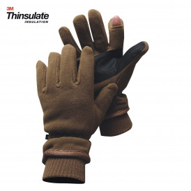 Gants polaires doigt tireur Thinsulate vert (2)
