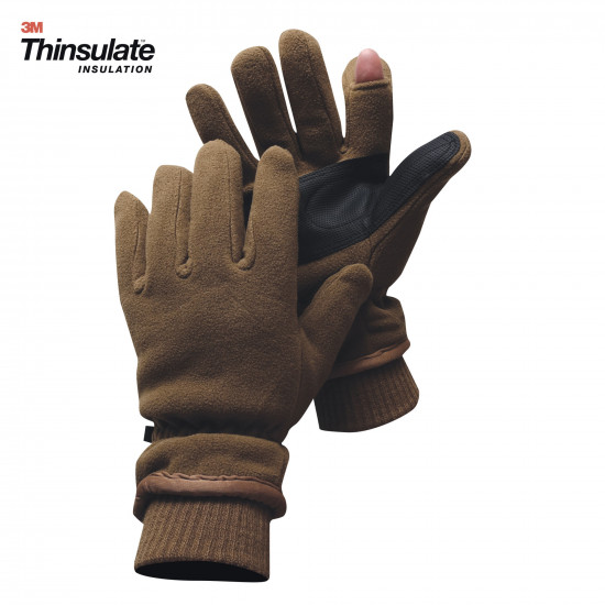 Gants polaires doigt tireur Thinsulate vert