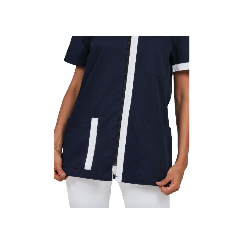 Tunique professionnelle TARA coupe ajustée et fermeture ZIP pratique