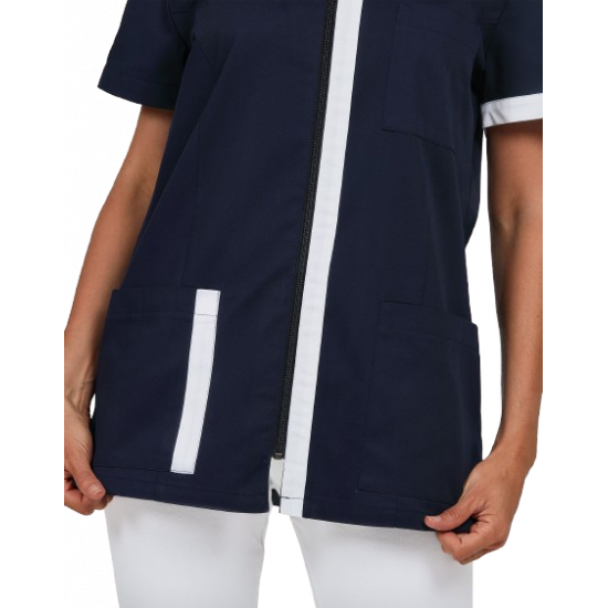 Tunique professionnelle TARA coupe ajustée et fermeture ZIP pratique