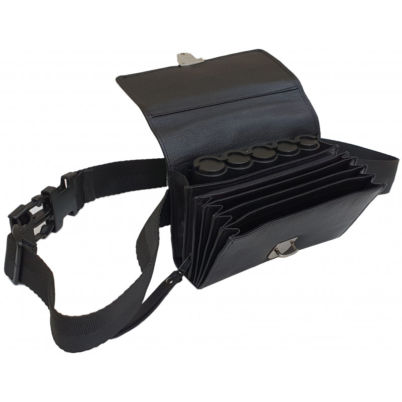 Sacoche en CUIR avec monnayeur 5 PIÈCES fermeture CARTABLE