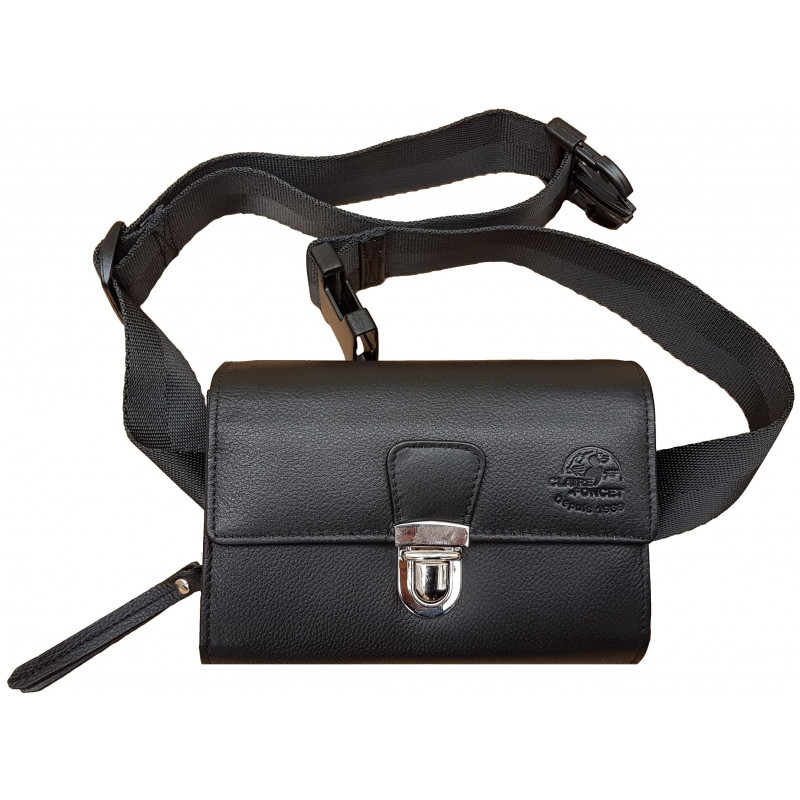 Sacoche en CUIR avec monnayeur 5 PIÈCES fermeture CARTABLE