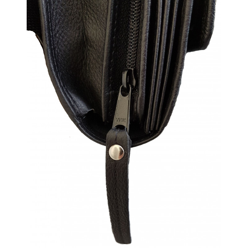 Sacoche en CUIR avec monnayeur 5 PIÈCES fermeture CARTABLE