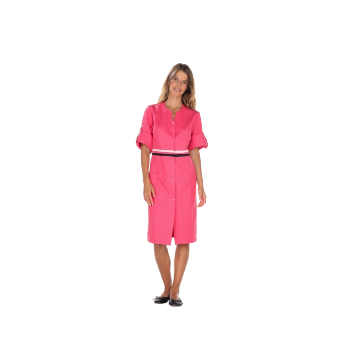 Blouse médicale femme manches transformables col fantaisie