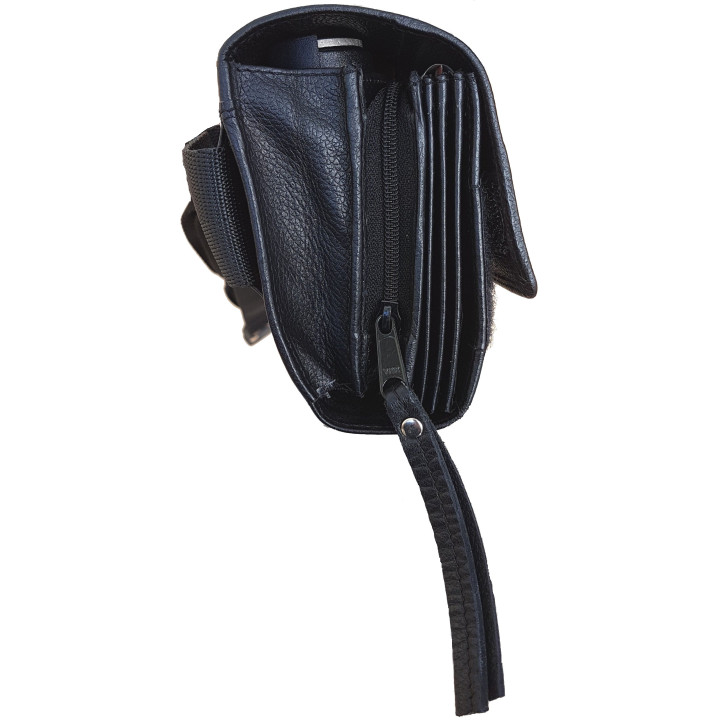 Sacoche Service en CUIR, Ouverture Accordéon, SANS MONNAYEUR 5 PIÈCES, Fermeture CARTABLE