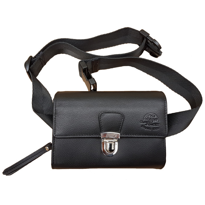 Sacoche Service en CUIR, Ouverture Accordéon, SANS MONNAYEUR 5 PIÈCES, Fermeture CARTABLE