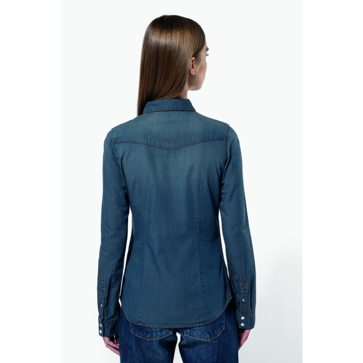 Chemise denim manches longues