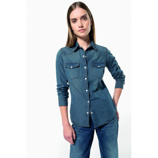 Chemise denim manches longues